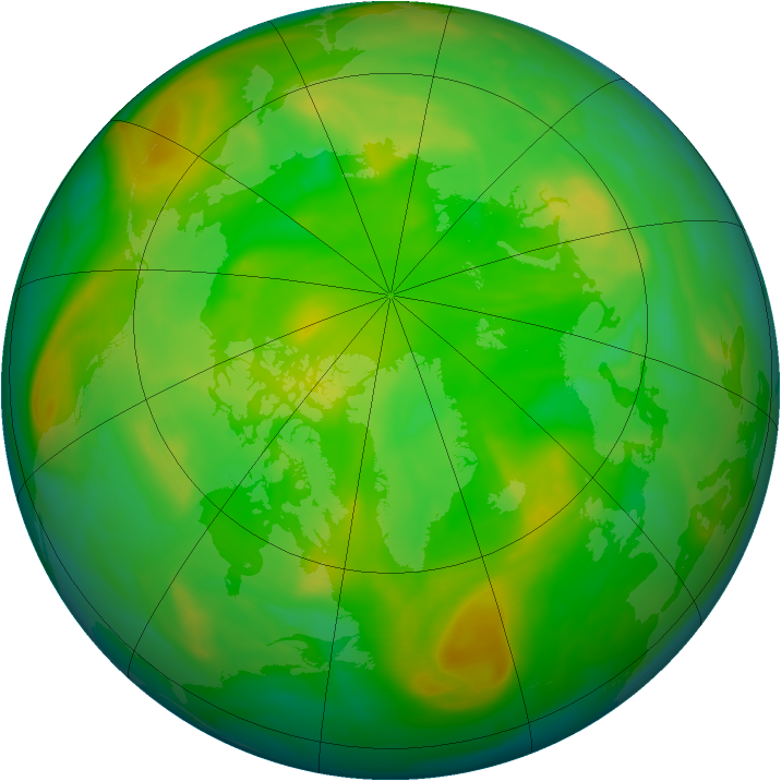 Arctic ozone map for 16 June 2005